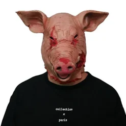 unbranded Cosplay-mask Cosplay-tillbehör Halloween Cosplay-dräkt Gris huvudmask Halloween Läskig mask Läskig djurmask><noscript><img width=