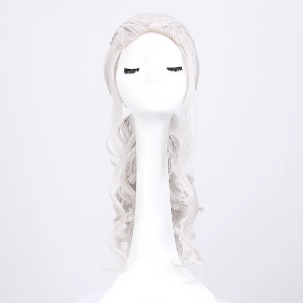 Cosplay-peruk för kvinnor, Daenerys-peruk lång blond lockig Khaleesi> Peruker