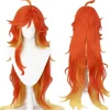 Cosplay-peruk Genshin Impact Mavuika Peruk Anime Kostym Långt Orange Vågigt Hår med Lugg för Kvinnor Halloween Familjefest> Peruker