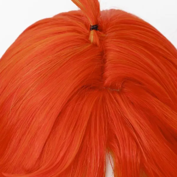 Cosplay-peruk Genshin Impact Mavuika Peruk Anime Kostym Långt Orange Vågigt Hår med Lugg för Kvinnor Halloween Familjefest> Peruker