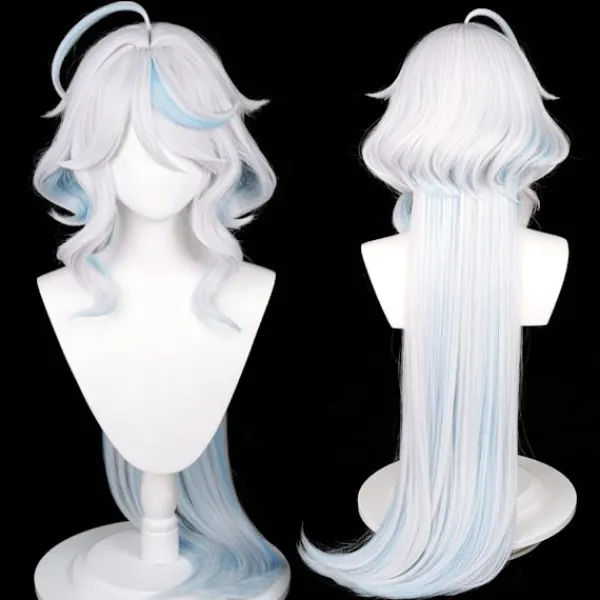 Cosplay-peruk, Genshin Impact-peruk, med två perukmössor, för Halloween, fest och etc> Peruker