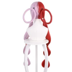 Cosplay-peruk halv röd och lila huvudbonad Shanks dotter peruker kvinna flicka anime kostym rekvisita> Peruker