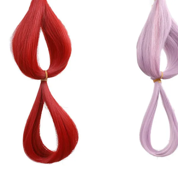 Cosplay-peruk halv röd och lila huvudbonad Shanks dotter peruker kvinna flicka anime kostym rekvisita> Peruker