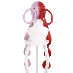 Cosplay-peruk, halvröd och lila huvudbonad, Shanks dotter-peruker, kvinna, flicka, anime-kostymrekvisita> Peruker