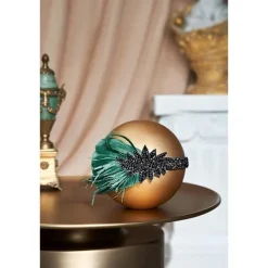 Coucoland 1920-tals fjäderhårband för kvinnor 20-tals stil Charleston hårband Maskeradtillbehör One Size Mörkgrön> Huvudbonader