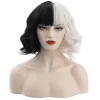 Cruella De Vil Peruk Dam Cosplay Lockigt Hår Kort Vågiga Peruker> Peruker