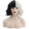 Cruella De Vil Peruk Dam Cosplay Lockigt Hår Kort Vågiga Peruker> Peruker