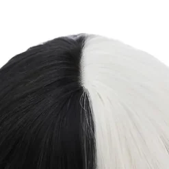 ESTONE Cruella De Vil Peruker Dam Cosplay lockigt hår Kort vågiga peruker -ge><noscript><img width=