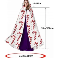 D479 Julgranskarameller Kappa Mantel Män Flickor Klänning Kappa Mantel 150cm För Jul Halloween Cosplay Kostymer HYG479><noscript><img width=