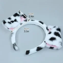 Dalmatinska hundöron Pannband - Puppy Ears Pannband Fluffig kostym Vuxen Barn Dalmatiner Klä upp för Halloween Hundfest Cosplay><noscript><img width=