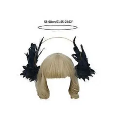 Dam Mary Halos Kronor Pannband Ängelvinge Tiara Håraccessoarer Gudinna Huvudstycke Huvudbonad för Cosplay Vit Vit><noscript><img width=