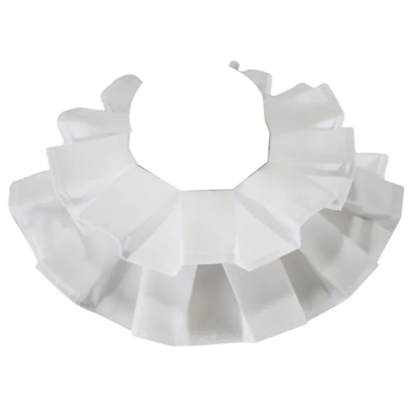 Dam vintage renässans bomull volang falsk krage viktoriansk vit hals Ruff halsduk Halloween Cosplay kostym rekvisita> Tillbehör