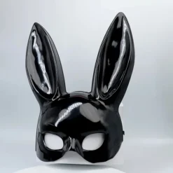 Damer Halloween Sexig Half Face Kanin Öron Mask><noscript><img width=