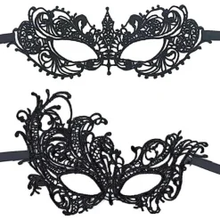 Damernas Sexiga Boll Maskerad Kostym Spetsmask Halloween Maskeradfest Halv Mask 2 stycken> Masker