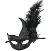 Dammask med fjädrar för maskerad, Venedig, Halloween, Mardi Gras, Cosplay> Masker