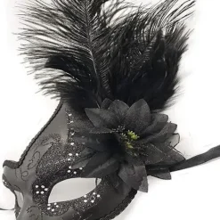 Dammask med fjädrar för maskerad, Venedig, Halloween, Mardi Gras, Cosplay><noscript><img width=