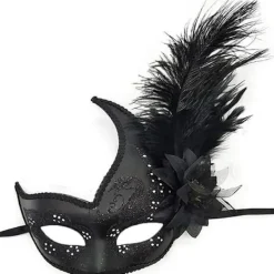 Dammask med fjädrar för maskerad, Venedig, Halloween, Mardi Gras, Cosplay><noscript><img width=