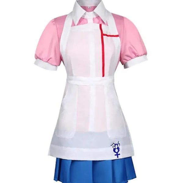 Danganronpa Mikan Tsumiki Anime Uniform Kvinna Klänning Cosplay Kostym Kläder> Peruker