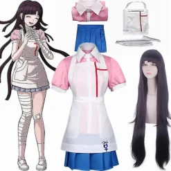Danganronpa Mikan Tsumiki Anime Uniform Kvinna Klänning Cosplay Kostym Kläder A2> Dräkter