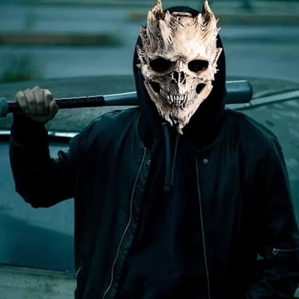 Dödskalle Skelett Mask Skräckdemon Läskig Helmask Latex Ond Mask Läskig Halloween Cosplay Kostym Rekvisita Vuxna{Fyn201}> Masker