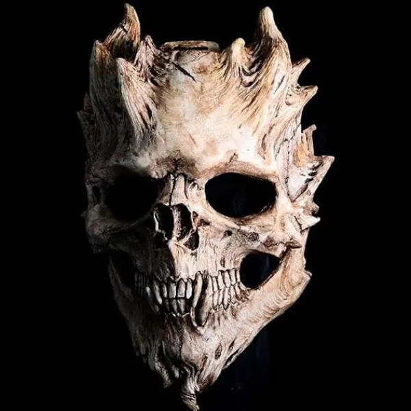 Dödskalle Skelett Mask Skräckdemon Läskig Helmask Latex Ond Mask Läskig Halloween Cosplay Kostym Rekvisita Vuxna{Fyn201}> Masker