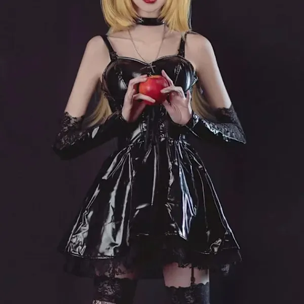 Death Note Cosplay Kostym Misa Amane Anime Peruk Klänningsset Uniform Halloween Party Endast Peruk One Size> Peruker