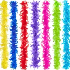 7-delad flerfärgad fjäderboa för kvinnor - Perfekt för fester och maskerader (1 av varje färg)> Tillbehör