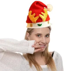 ATELA 2-delad julhatt - julhatt för vuxna och barn (Golden Wood + Jultomten)><noscript><img width=