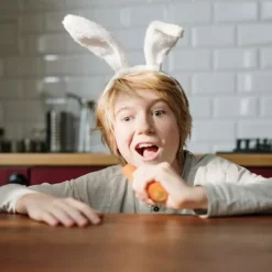 3-delad kanin utklädningsset påskkanin öron set kaninsvans för barn vuxna halloween påsk kostymfest cosplay kostym dekoration><noscript><img width=