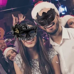 2-delad Maskerset för Par - Venetianskt Maskeraddräkt - Plast><noscript><img width=