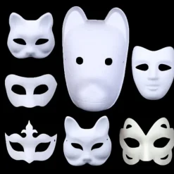 10-delad set DIY vit mask för målning enkel tom stil 3 KLB><noscript><img width=