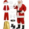 10-delad tomtekostym, julkostym (Storlek XL)> Dräkter