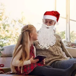 5-delars set med hatt, skägg och peruk för julfest><noscript><img width=