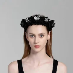 Delikat Halloween Hårband Rave Håraccessoarer Tunt Pannband Blomma Hårband><noscript><img width=