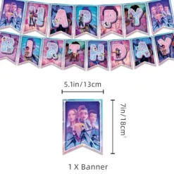 Best Trade Demon Hunter Birthday Party Supplies Set: porslin, banderoll, tårtpålägg och ballonger för barn tattoos-500pcs><noscript><img width=