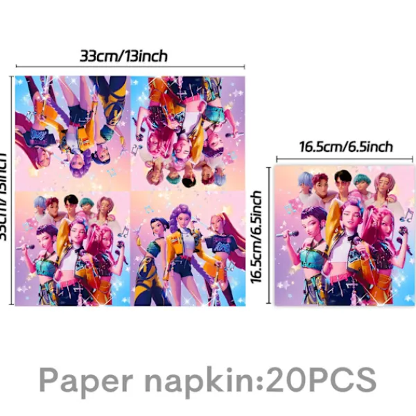 Best Trade Demon Hunter Birthday Party Supplies Set: porslin, banderoll, tårtpålägg och ballonger för barn tattoos-500pcs> Smink