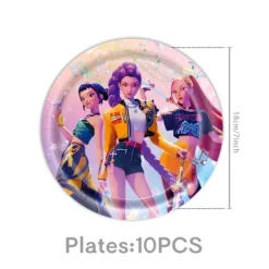 Best Trade Demon Hunter Birthday Party Supplies Set: porslin, banderoll, tårtpålägg och ballonger för barn tattoos-500pcs><noscript><img width=