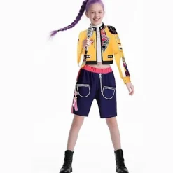 Demon Hunter K-Pop Cosplay Kostym för Kvinnor & Barn | 3-Delars Set Rumi 2-stil 3-dels set 100cm> Dräkter