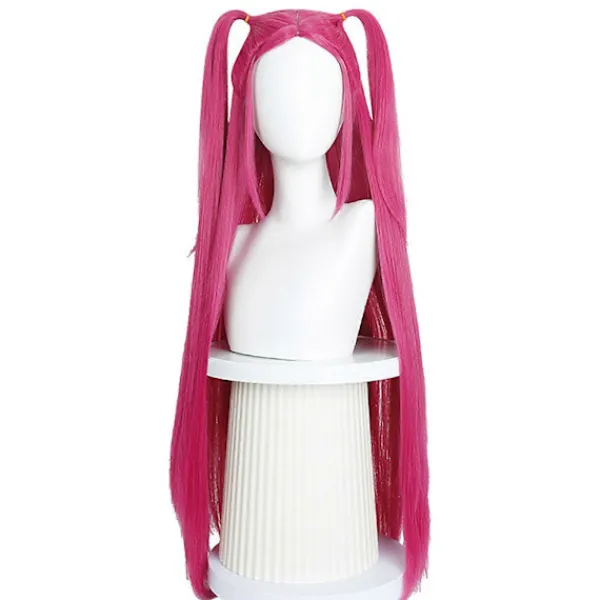 Demon Hunters Kostym Rumi Peruk Rumi Cosplay Peruk Anime Zoey Mira Peruker Långt Rakt Håraccessoar för Kvinnor Ros-FQ-> Peruker