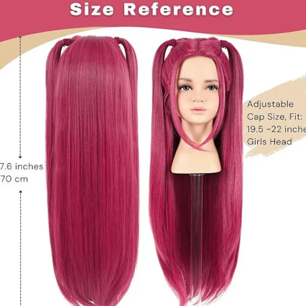 Demon Hunters Kostym Rumi Mira Zoe Realistisk Anime Cosplay Peruk för Konvent Ros{KPO}> Peruker