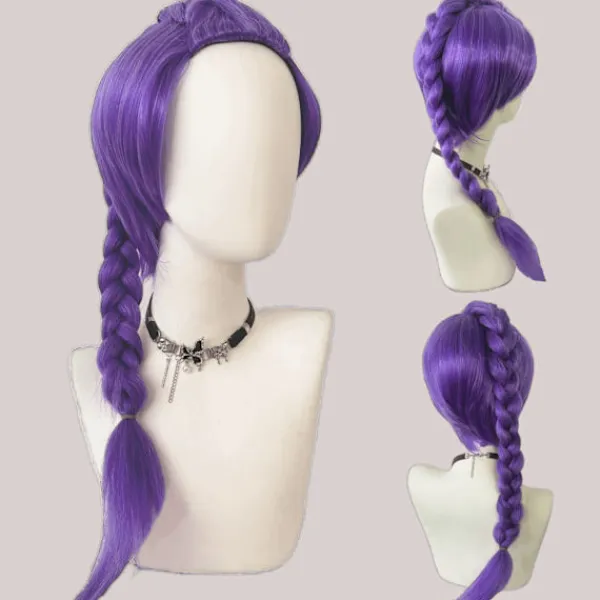 Demon Hunters Kostym Rumi Peruk Realistisk Anime Cosplay Peruk för Cosplay Konvent (FMY) Svart lila Zoey_max> Peruker