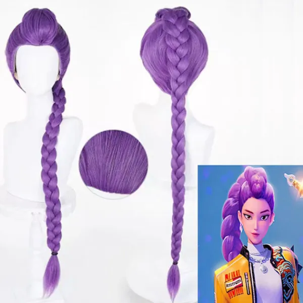 Demon Hunters Kostym Rumi Peruk Realistisk Anime Cosplay Peruk för Cosplay Konvent (FMY) Lila Rumi> Peruker