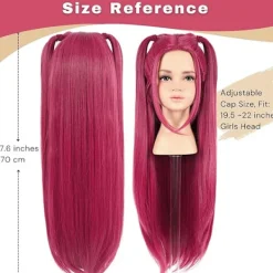 Demon Hunters Kostym Rumi Mira Zoe Realistisk Anime Cosplay Peruk för Konvent Rosa Pink Mira> Peruker