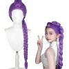 Demon Hunters Kostymperuker Cosplay för Barn, Rumi Kostymperuker Lila Flätor Peruk Halloween Cosplay Rekvisita, Anime Cosplay Peruk> Peruker