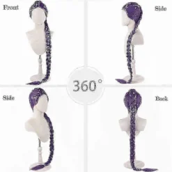 Demon Hunters Kostymperuker Cosplay För Barn, Rumi Kostymperuker Lila Flätor Peruk Halloween Cosplay Rekvisita, Anime Cosplay Peruk> Peruker