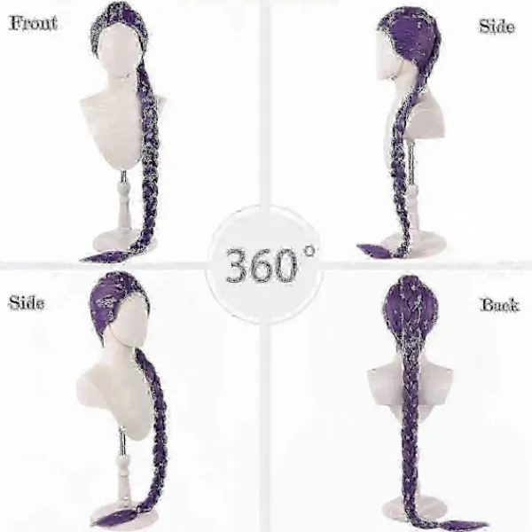 Demon Hunters Kostymperuker Cosplay För Barn, Rumi Kostymperuker Lila Flätor Peruk Halloween Cosplay Rekvisita, Anime Cosplay Peruk> Peruker