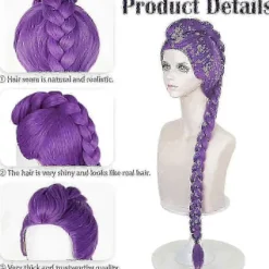 Demon Hunters Kostymperuker Cosplay För Barn, Rumi Kostymperuker Lila Flätor Peruk Halloween Cosplay Rekvisita, Anime Cosplay Peruk><noscript><img width=