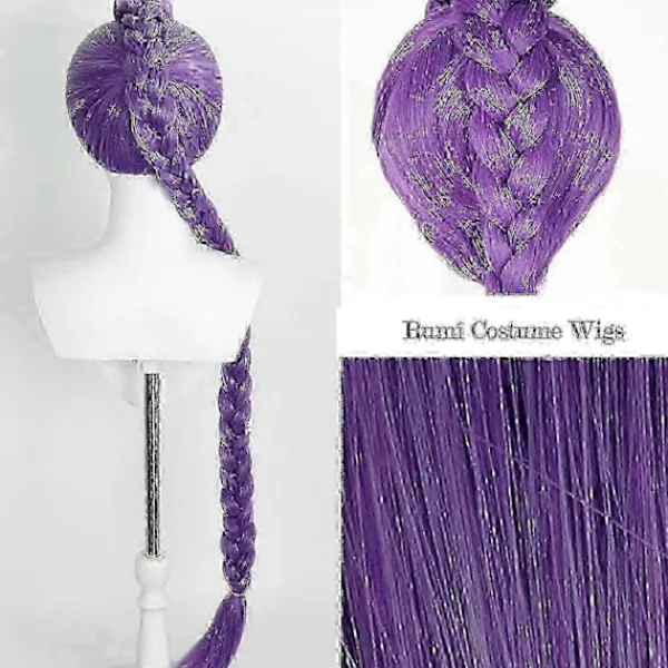 Demon Hunters Kostymperuker Cosplay För Barn, Rumi Kostymperuker Lila Flätor Peruk Halloween Cosplay Rekvisita, Anime Cosplay Peruk> Peruker