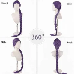 Demon Hunters Kostymperuker Cosplay för Barn, Rumi Kostymperuker Lila Flätor Peruk Halloween Cosplay Rekvisita, Anime Cosplay Peruk> Peruker