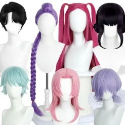 Demon K-pop Hunters Kostym Rumi Peruk Mira Zoe Realistisk Anime Cosplay Peruk för Cosplay-konvent Lila Rumi child> Peruker